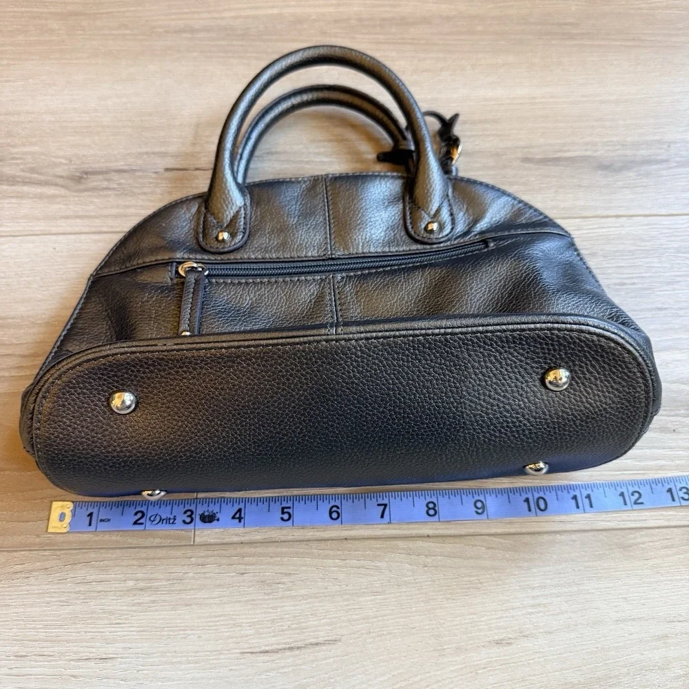 Tiganello Pewter Metallic Leather Handbag
